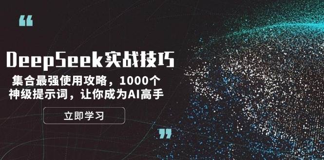 DeepSeek实战技巧：集合最强使用攻略，1000个神级提示词，让你成为AI高手-爱项目