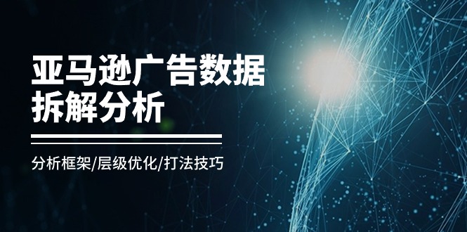 亚马逊广告数据拆解分析，分析框架/层级优化/打法技巧（8节课）-爱项目