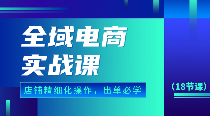 全域电商实战课，个人店铺精细化操作流程，出单必学内容（18节课）-爱项目