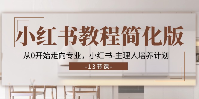 小红书教程简化版，从0开始走向专业，小红书主理人培养计划 (13节)-爱项目