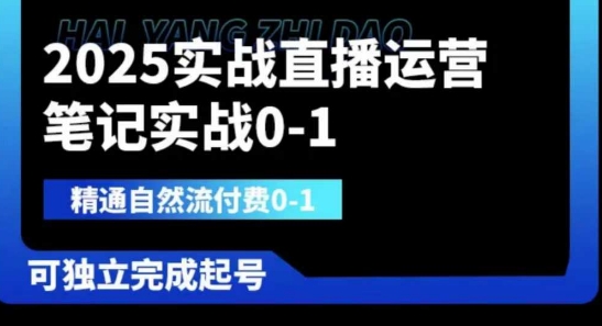 2025实战直播运营0-1，精通自然流付费0-1，可独立完成起号-爱项目