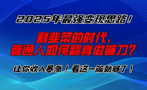 2025年最强变现思路，割韭菜的时代， 普通人如何翻身做镰刀？-爱项目