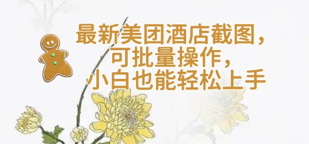 【轻云】最新美团酒店截图，可批量操作，小白也能轻松上手-爱项目