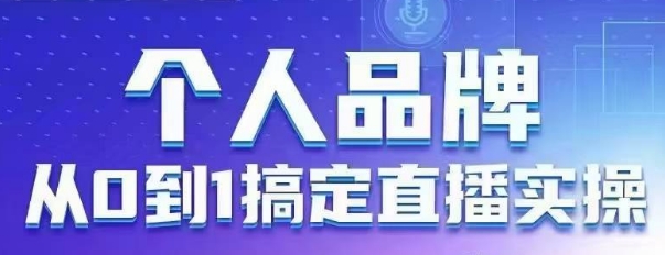 个人品牌：从0到1搞定直播实操，用直播为你的个人品牌赋能，六大实操板块，放大个人影响力-爱项目