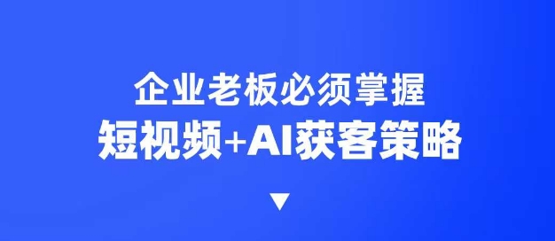 企业短视频AI获客霸屏流量课，6步短视频+AI突围法，3大霸屏抢客策略-爱项目