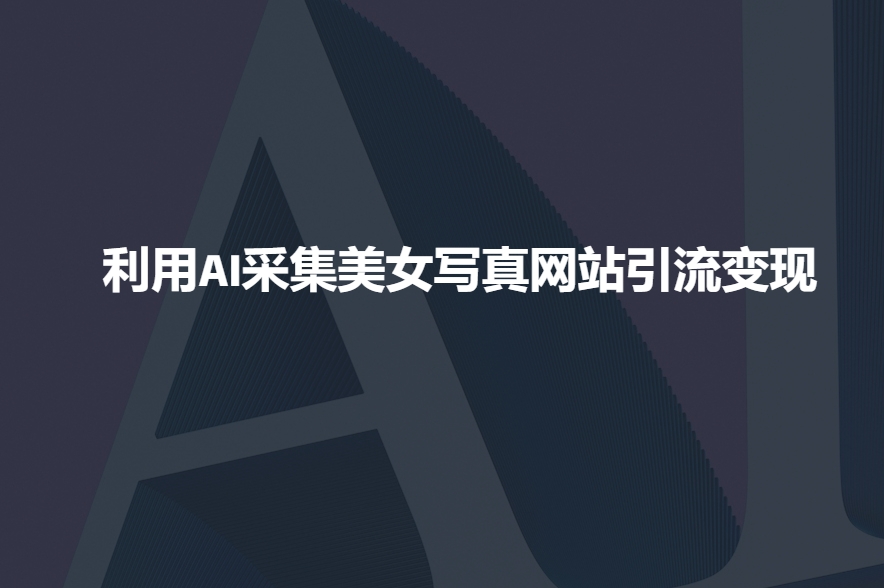 利用AI采集美女写真网站引流变现，引流嘎嘎的-爱项目