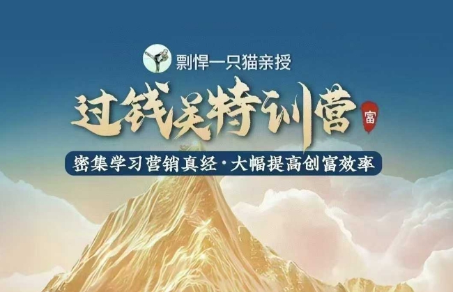 剽悍一只猫-过钱关特训营，学习营销真经 大幅度提高创富效率-爱项目