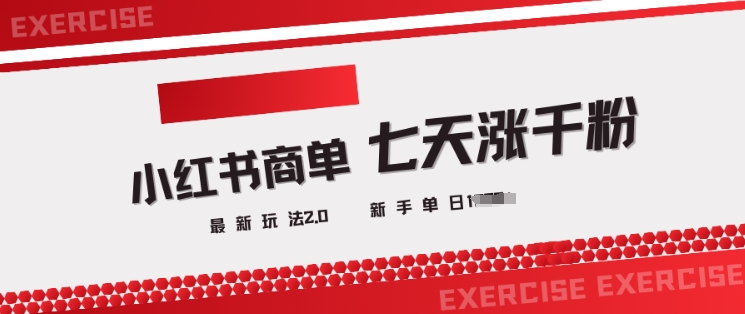 小红书商单2.0最新玩法，3天涨千粉单日变现多张-爱项目