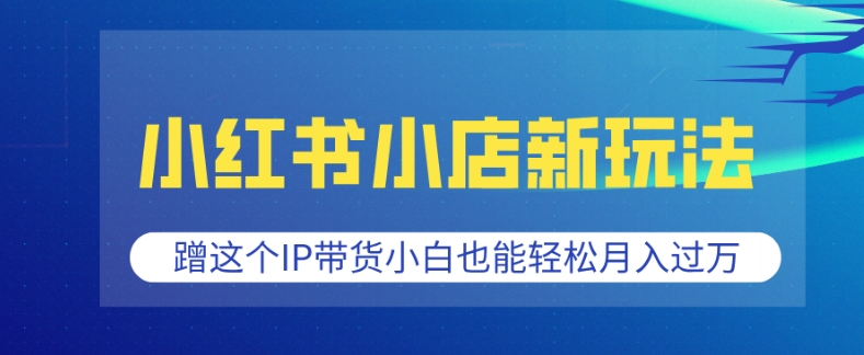 小红书小店新玩法，蹭这个IP带货，小白也能轻松月入过W-爱项目
