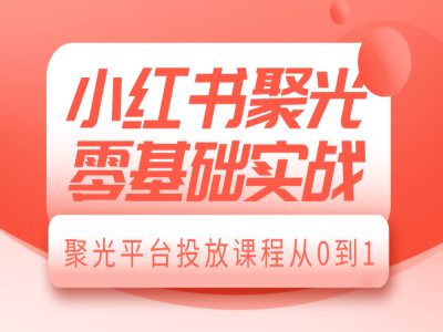 小红书聚光零基础实战，聚光平台投放课程从0到1-爱项目