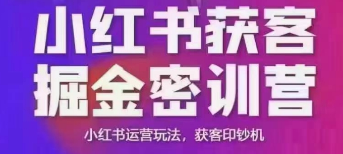 小红书获客掘金线下课，录音+ppt照片，小红书运营玩法，获客印钞机-爱项目