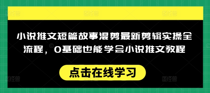 小说推文短篇故事混剪最新剪辑实操全流程，0基础也能学会小说推文教程，肯干多发日入多张-爱项目