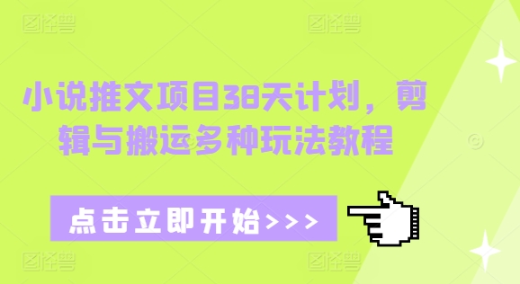 小说推文项目38天计划，剪辑与搬运多种玩法教程-爱项目