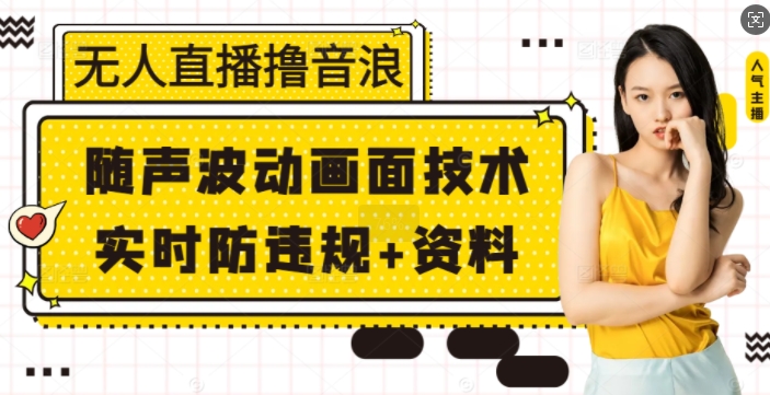 无人直播撸音浪+随声波动画面技术+实时防违规+资料-爱项目