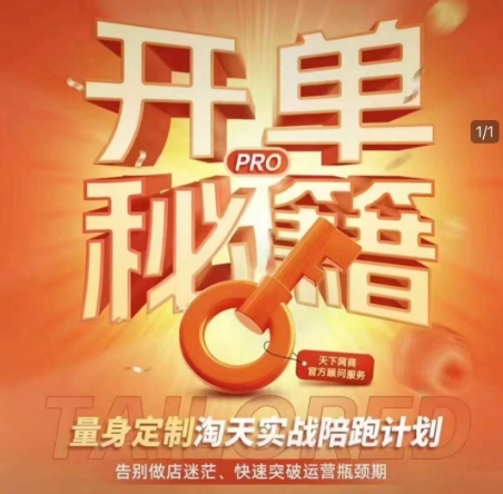 淘宝开单秘籍PRO，量身定制淘天实战陪跑计划，告别做店迷茫、快速突破运营瓶颈期-爱项目