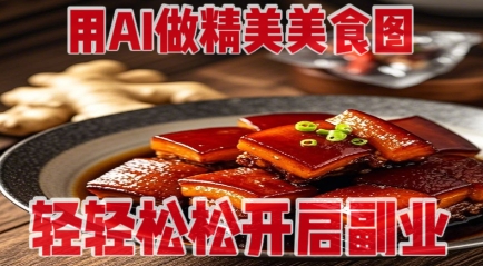用AI做精美美食图，无需专业设备拍摄，轻轻松松开启副业-爱项目