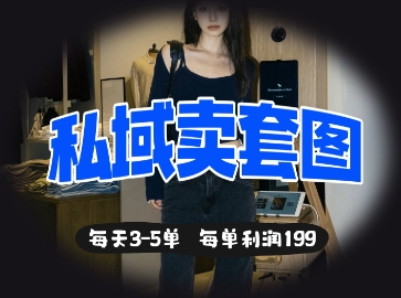 私域卖套图每天3-5单，每单利润99-爱项目