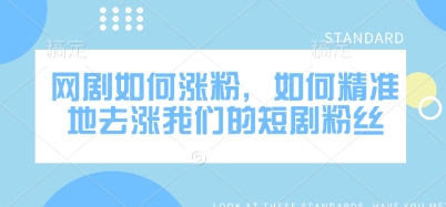 网剧如何涨粉，如何精准地去涨我们的短剧粉丝-爱项目