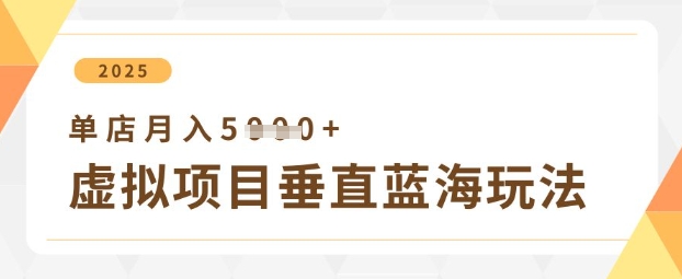 虚拟项目垂直玩法，实现单店月入5k+-爱项目