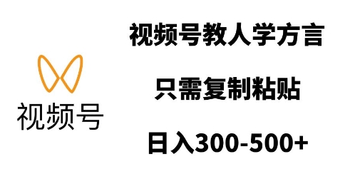 视频号教人学方言，只需复制粘贴，日入多张-爱项目