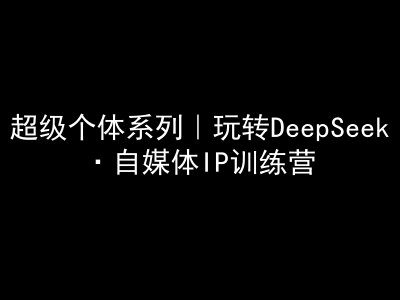 超级个体系列，玩转DeepSeek·自媒体IP训练营，deepseek教程-爱项目